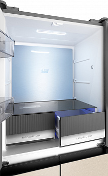 картинка Полувстраиваемый холодильник Weissgauff WCD 450 BEG NoFrost Inverter 