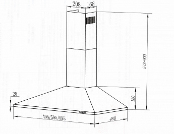 картинка Кухонная вытяжка Maunfeld CORK 60 BLACK 