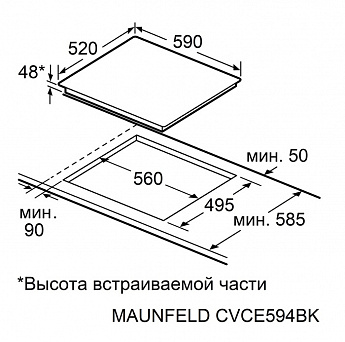 картинка |Discount| Электрическая варочная панель Maunfeld CVCE594BK 