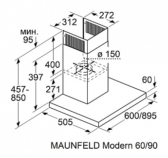 картинка Кухонная вытяжка Maunfeld MODERN 60 BLACK 