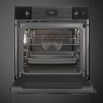 картинка Электрический духовой шкаф с функцией пара Smeg SOP6101S2B3 стекло Deep Black 