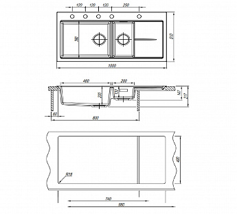 картинка |Discount| Кухонная мойка Florentina РОССАНА-1000 жасмин 