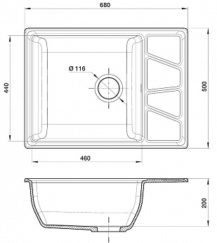картинка Мойка для кухни Granfest GF-V680L 