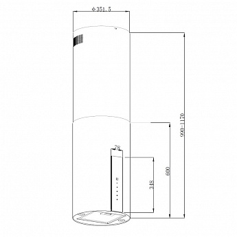 картинка Кухонная вытяжка Korting KHA 35808 DX Cylinder 