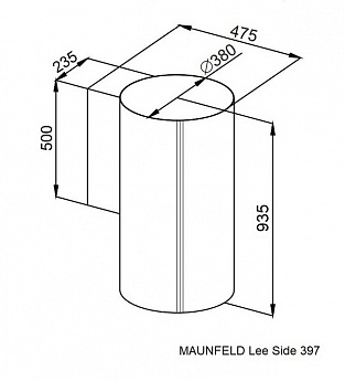картинка Кухонная вытяжка Maunfeld LEE SIDE 397 черный 
