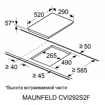 картинка Индукционная варочная панель Maunfeld CVI292S2FLGR Inverter 