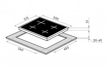 картинка Варочная панель Maunfeld EGHS.64.63CS/G нержавеющая сталь  картинка Варочная панель Maunfeld EGHS.64.63CS/G нержавеющая сталь