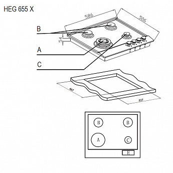 картинка Варочная панель Evelux HEG 655 X 