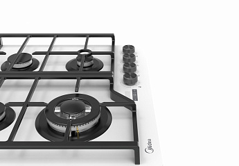 картинка Газовая варочная панель Midea MG697TTGW белая  картинка Газовая варочная панель Midea MG697TTGW белая
