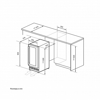 картинка Комбинированный винный шкаф Lex LWD3020BL 