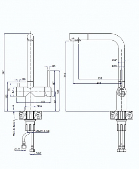 картинка Смеситель Rivelato Lugano 1523513 antracite/oro 