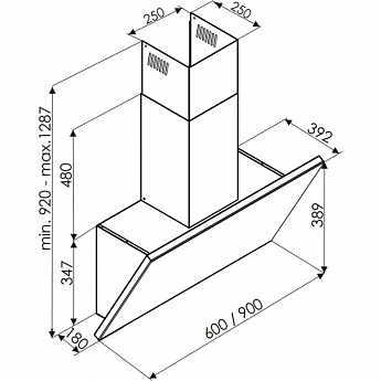 картинка Кухонная вытяжка De Dietrich DHV4674B INFINITE BLACK 
