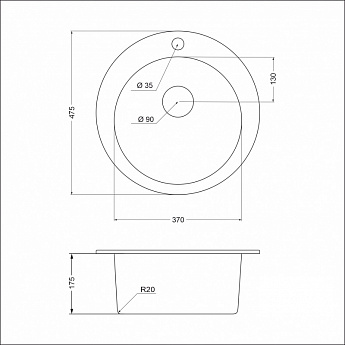 картинка Мойка для кухни Emar EMQ-1475.C 