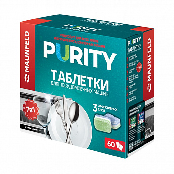 картинка Таблетки для посудомоечной машины Maunfeld Purity all in 1 MDT60ST 