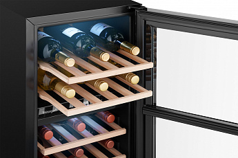 картинка Встраиваемый винный шкаф Weissgauff WWCI-26 DB DualZone 
