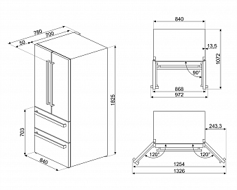 картинка Отдельностоящий холодильник Smeg FQ55FNDE 