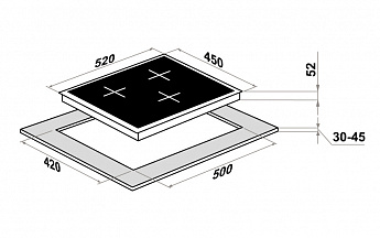 картинка Электрическая варочная панель Maunfeld CVCE453BDBK  картинка Электрическая варочная панель Maunfeld CVCE453BDBK