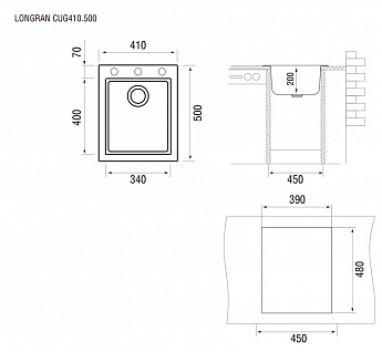 картинка Мойка Longran CUBE CUG 410.500 