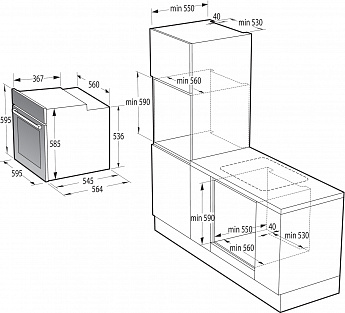 картинка Духовой шкаф с функцией пара Gorenje BSA6747A04BG черный 