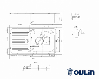 картинка Мойка для кухни Oulin OL-101Y 