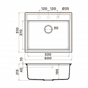 картинка Кухонная мойка Omoikiri DAISEN-60 