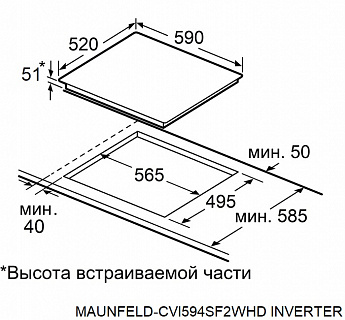 картинка Индукционная варочная панель Maunfeld CVI594SF2WHD Inverter 