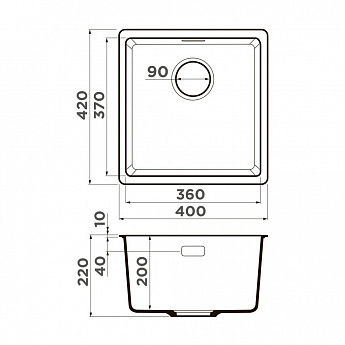 картинка Кухонная мойка Omoikiri KATA-40-U 