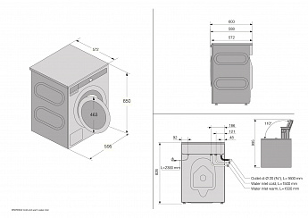 картинка Стиральная машина с паром Asko W7096XW белый 