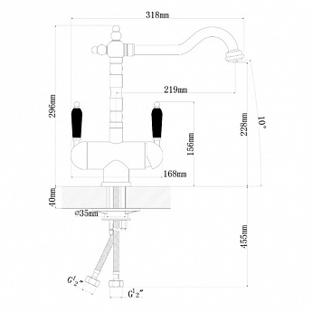 картинка Смеситель Florentina АРИЯ золото 