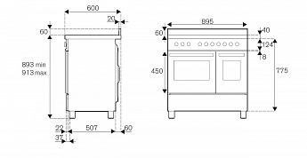 картинка Комбинированная кухонная плита Bertazzoni HER96L2ENET чёрный 