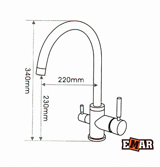 картинка Смеситель Emar EC-3007S 