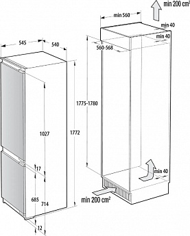 картинка Встраиваемый холодильник Gorenje NRKI517E82WF  картинка Встраиваемый холодильник Gorenje NRKI517E82WF