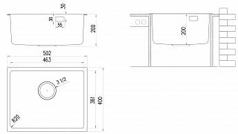картинка Мойка для кухни Ukinox ЛОФТ LOB460.360 -GT10P 