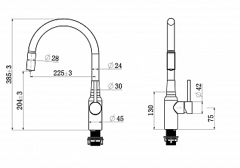 картинка Смеситель Longran SPRINT LOGIC LM219A, GunGrey/Black 