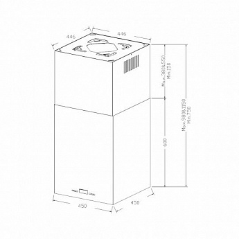 картинка Кухонная вытяжка Korting KHA 45970 W CUBE 