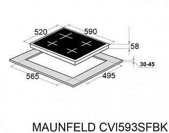 картинка Варочная панель Maunfeld CVI593SFBK Inverter 
