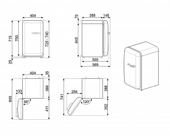 картинка Отдельностоящий мини-бар Smeg FAB5LRD5 