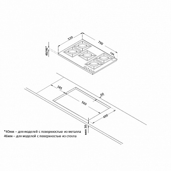 картинка Варочная панель Korting HG 961 CTSI античный белый 
