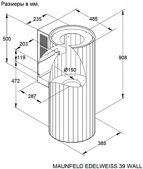 картинка Кухонная вытяжка Maunfeld 39 WALL зеленый 