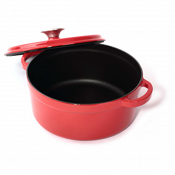 картинка Чугунная кастрюля с крышкой Korting K1224R 