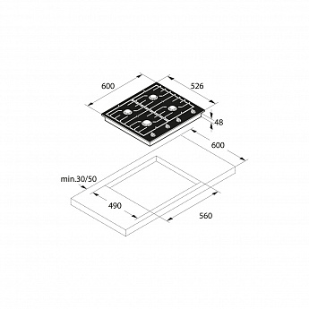 картинка Газовая варочная панель ASKO HG1666AB 