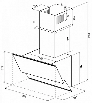 картинка Кухонная вытяжка Krona IRIDA 900 WHITE SENSOR 