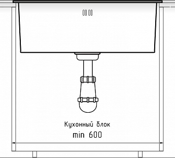 картинка Мойка для кухни Granfest 5344 нержавеющая сталь 