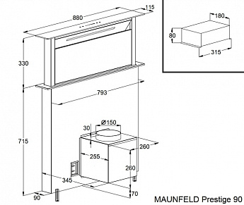 картинка Кухонная вытяжка Maunfeld Prestige 90 