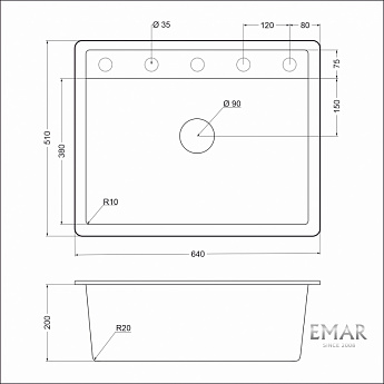 картинка Кухонная мойка ЕМАR EMQ-1640.Q 