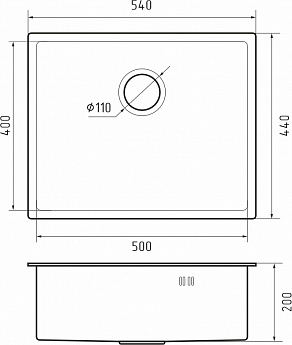 картинка Мойка для кухни Rivelato Rinox 5444 UN PVD black 