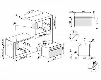 картинка Микроволновая печь Smeg SO4101M0B3 