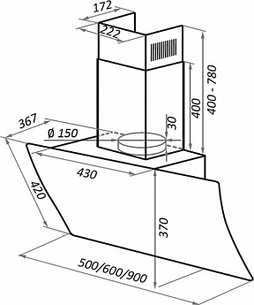 картинка Кухонная вытяжка Maunfeld SKY STAR CHEF 90 Glass White 