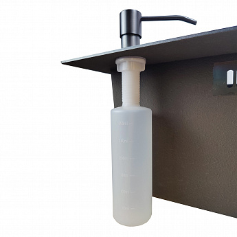 картинка Мойка для кухни Gerda GS 5045 G 4 в 1 графит (мойка, дозатор для мыла, коландер и сифон) 