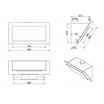 картинка Кухонная вытяжка Smeg KV194B3 